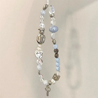 Ocean Blue Handmade Beaded Phone Charm