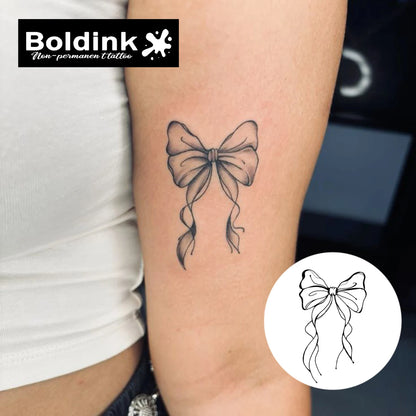 Coquette Graceful Ribbon Temporary Tattoo