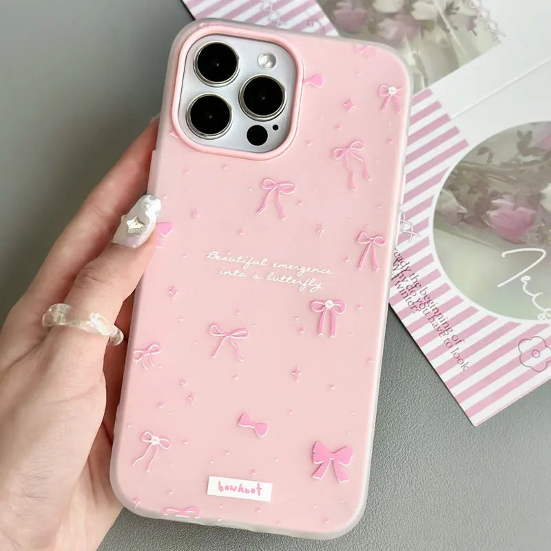 Coquette Jelly Pink bow Cartoon Phone Case