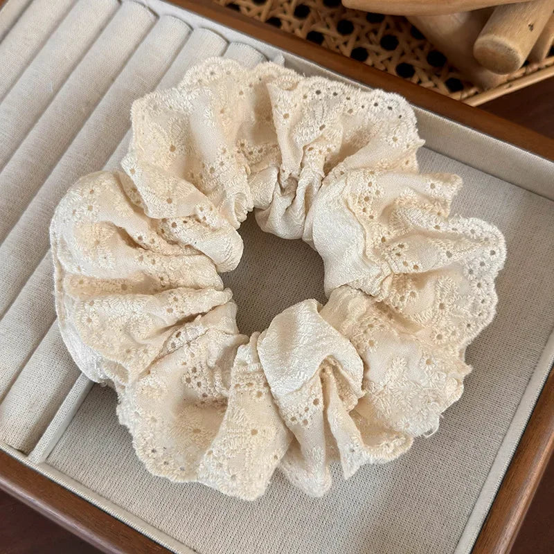 Coquette Cloud Petal Lace Scrunchie