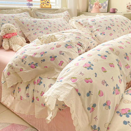 Coquette Bonenjoy Lace Bow Duvet Cover