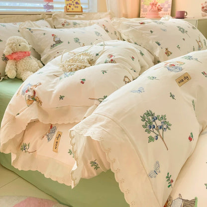 Coquette Bonenjoy Lace Bow Duvet Cover
