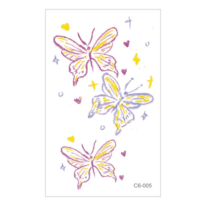 Cute Whimsical Heart and Bow Temporary Tattoo Set