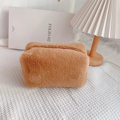 Chic Soft Fur Makeup Bag Organizer for Women