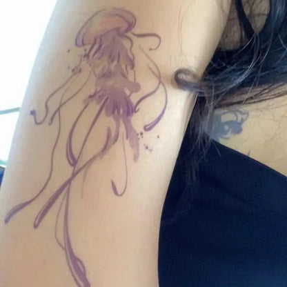 Cartoon Jellyfish Temporary Tattoo Waterproof Sticker
