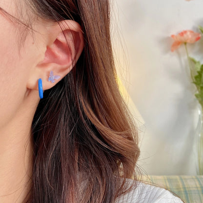Coquette Blue & Green Butterfly Earrings Set