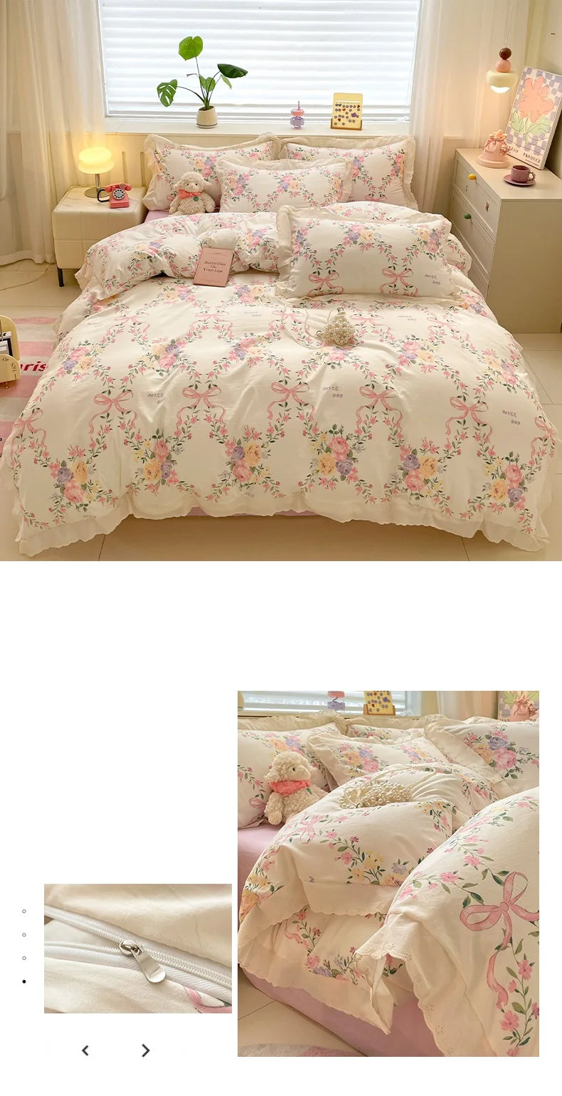 Coquette Bonenjoy Lace Bow Duvet Cover