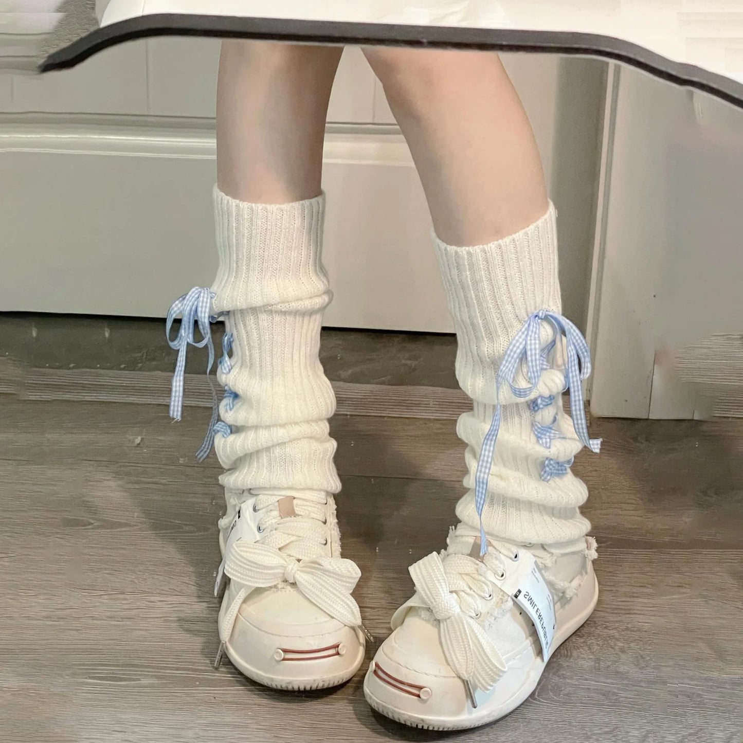 Coquette Lolita Ribbon Knit Leg Warmers