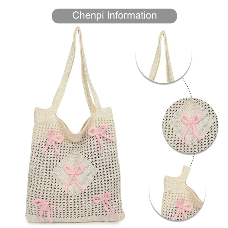 Fashionable Large Capacity Crochet Beach Tote Bag for Women