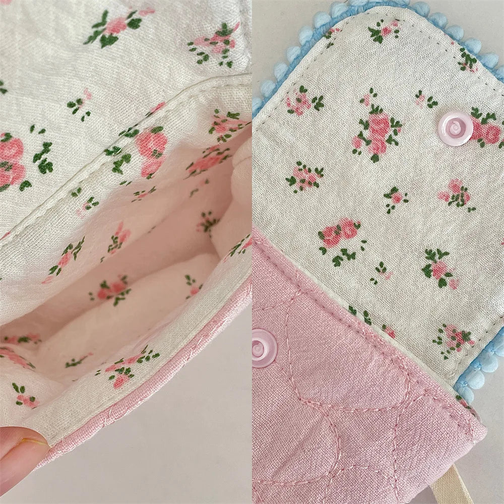 Floral Cotton Women's Small Storage Bags – Cute & Lightweight Pouch