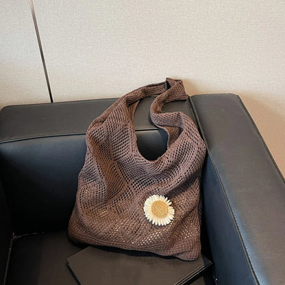 Coquette Crochet Flower Tote Bag