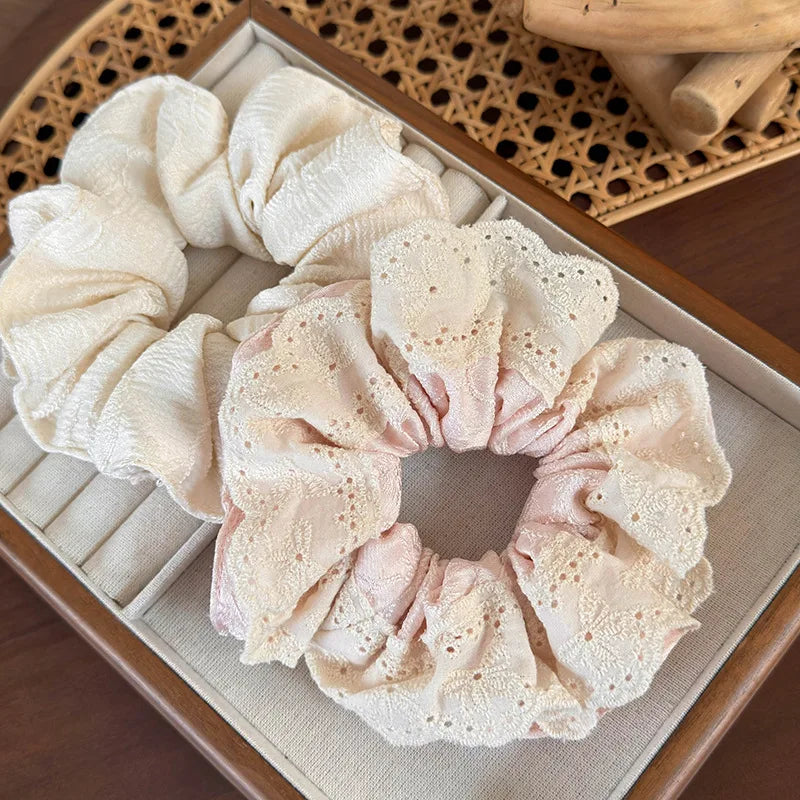 Coquette Cloud Petal Lace Scrunchie
