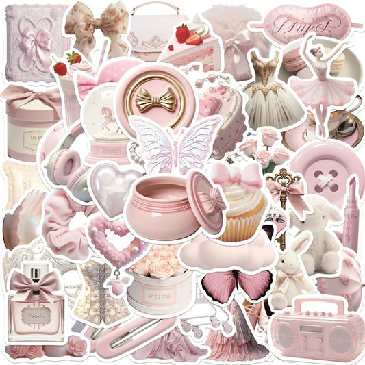 Coquette Aesthetic Kawaii Pink Ballet Stationery Stickers