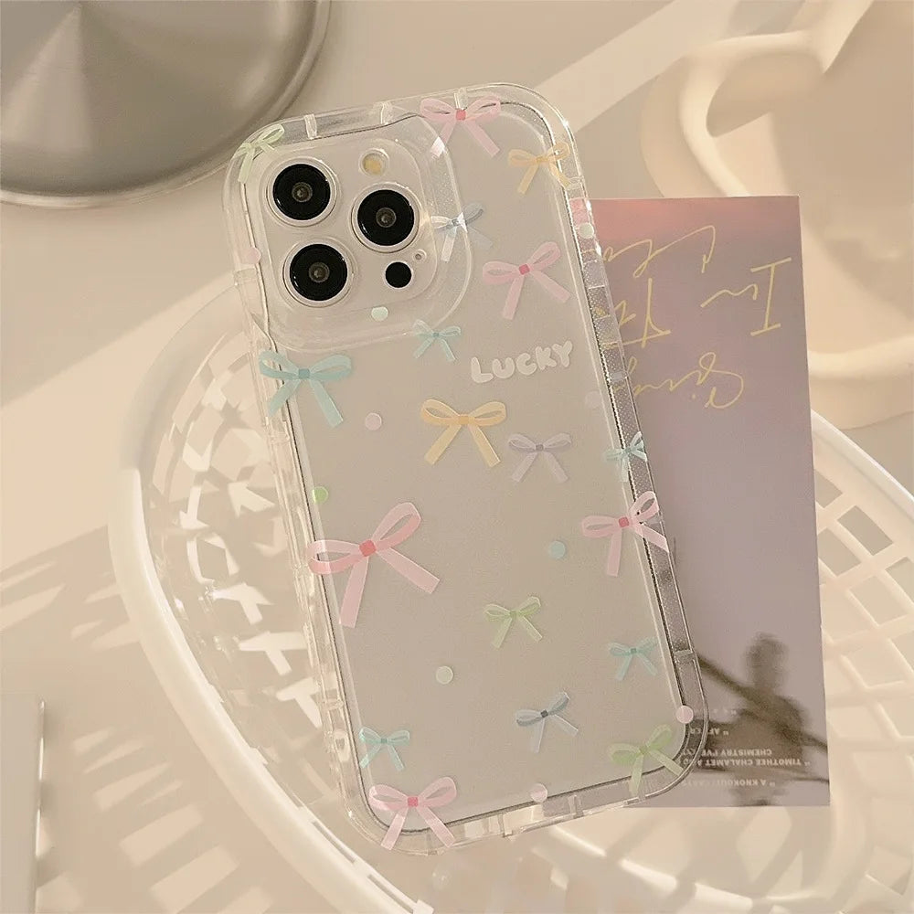 Coquette Colorful Bow Print Phone Case