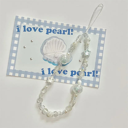 Coquette Celestial Blue Star Beaded Phone Strap