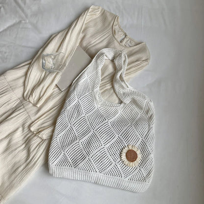 Coquette Crochet Flower Tote Bag