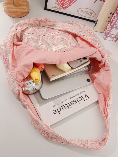 Coquette Pink Lace Flower Handbag