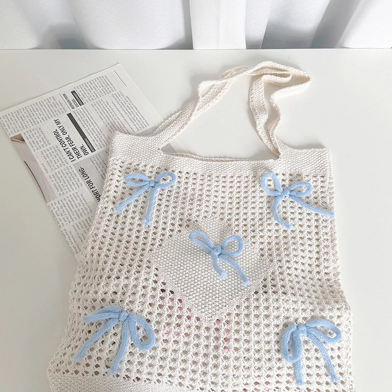 Fashionable Large Capacity Crochet Beach Tote Bag for Women