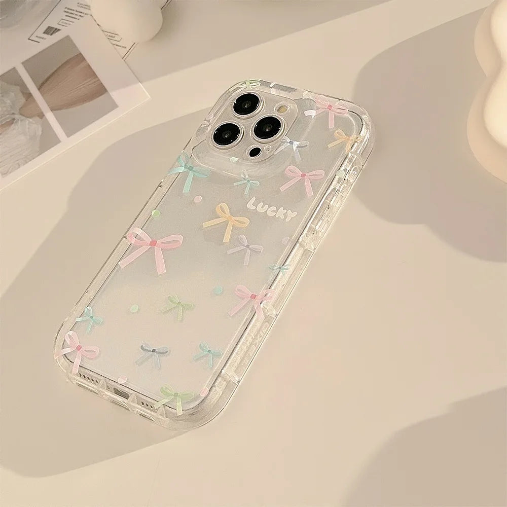 Coquette Colorful Bow Print Phone Case