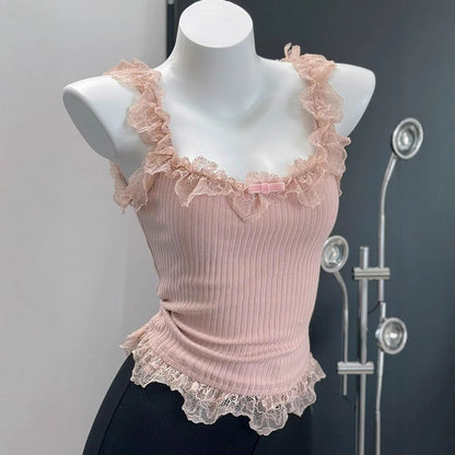 Coquette Sweet Lace Ruffle Top