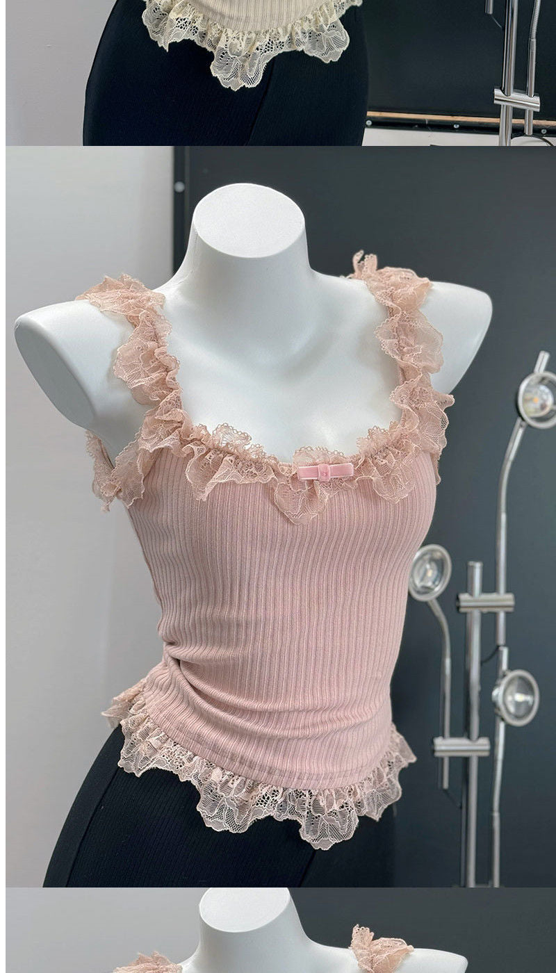 Coquette Sweet Lace Ruffle Top