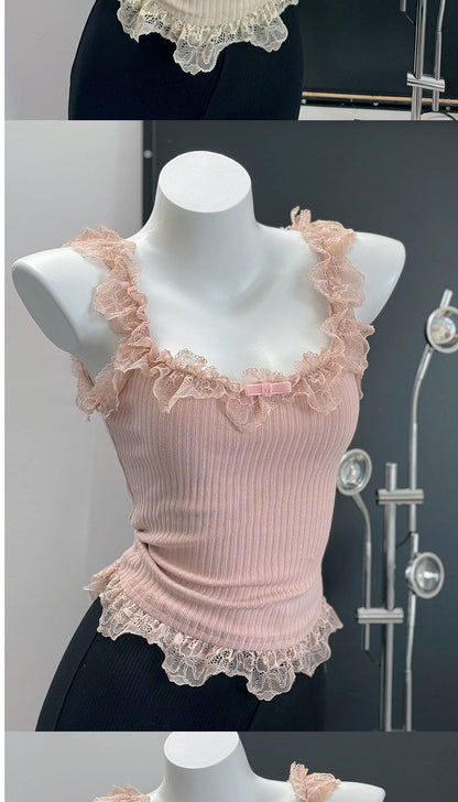 Coquette Sweet Lace Ruffle Top