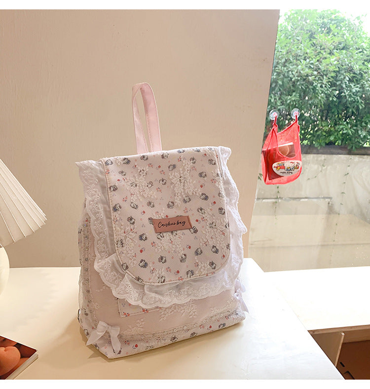 Coquette Lace Petal Daydream Whisper Backpack