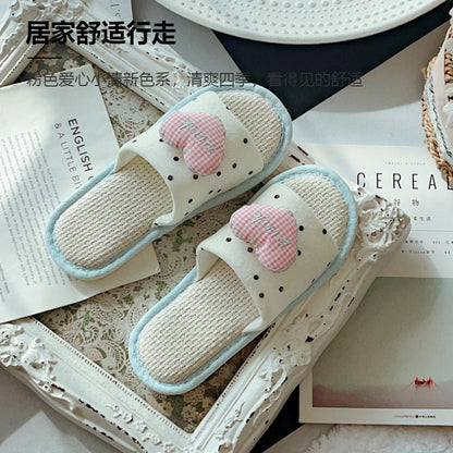 Coquette Candy Hearts in Blue Dawn Slippers