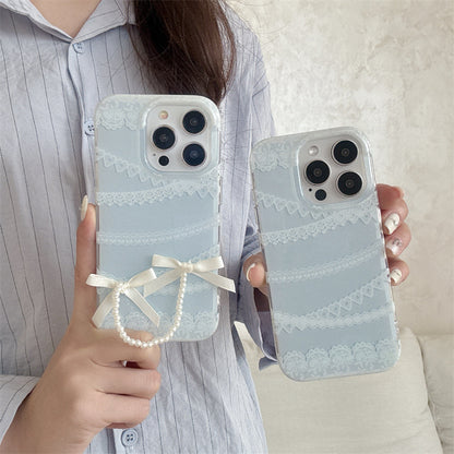 Coquette Blue Lace Whispers Phone Case