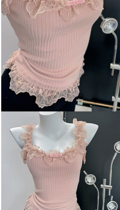 Coquette Sweet Lace Ruffle Top