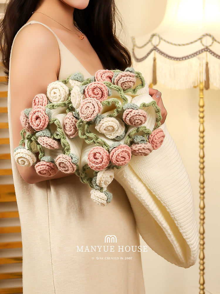 Coquette Enchanted Floral Knit Blanket