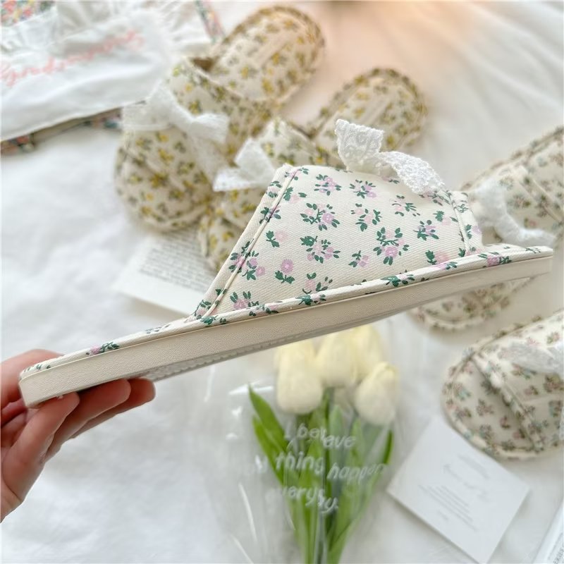 Coquette Lace Blossom Meadow Slippers