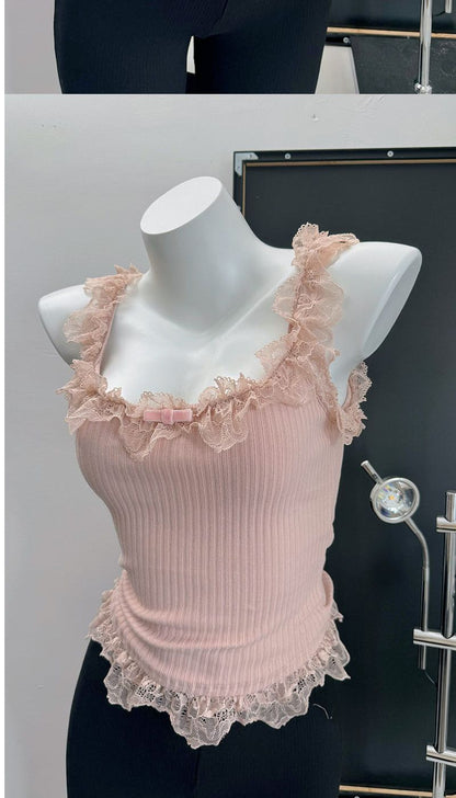 Coquette Sweet Lace Ruffle Top