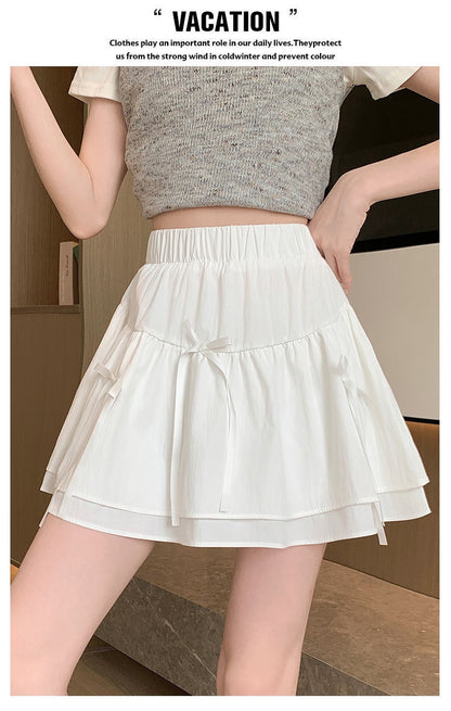 Coquette Playful Lace Trim Ruffle Mini Skirt