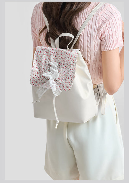 Coquette Elegance with Floral Lace and Ribbons Backpack