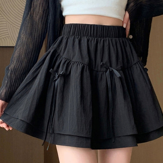 Coquette Playful Lace Trim Ruffle Mini Skirt