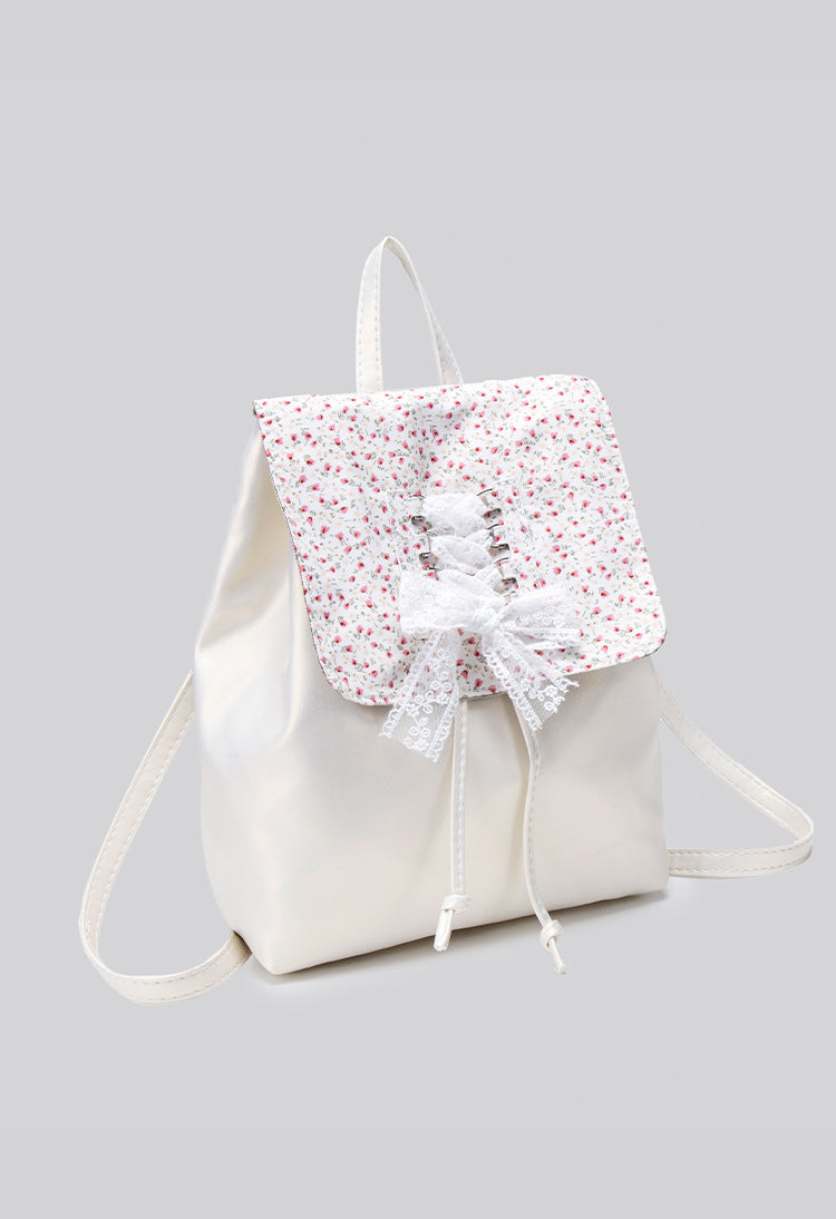 Coquette Elegance with Floral Lace and Ribbons Backpack