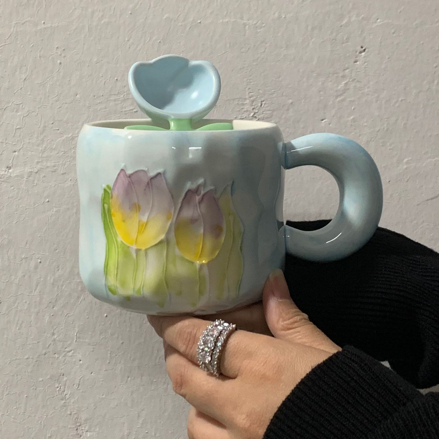 Coquette Enchanted Garden Tulip Mug & Petal Spoon Set