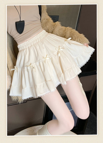 Summer Whimsy Cake Lace Puffy Mini Skirt