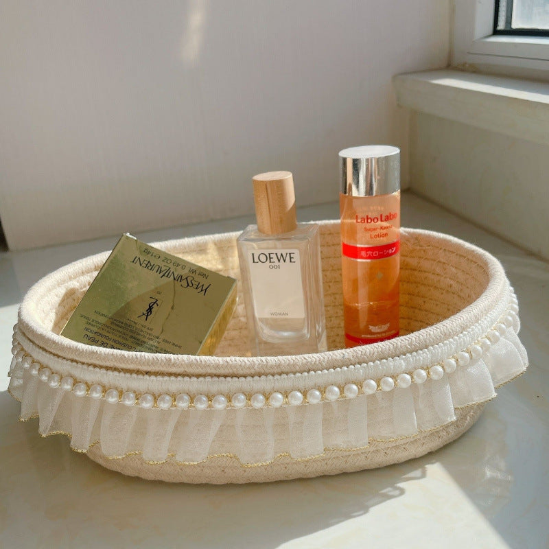 Coquette Pearls & Lace Storage Baskets