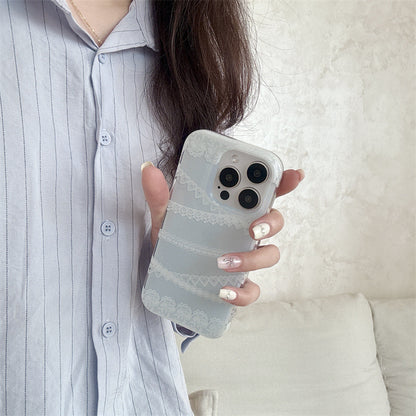 Coquette Blue Lace Whispers Phone Case