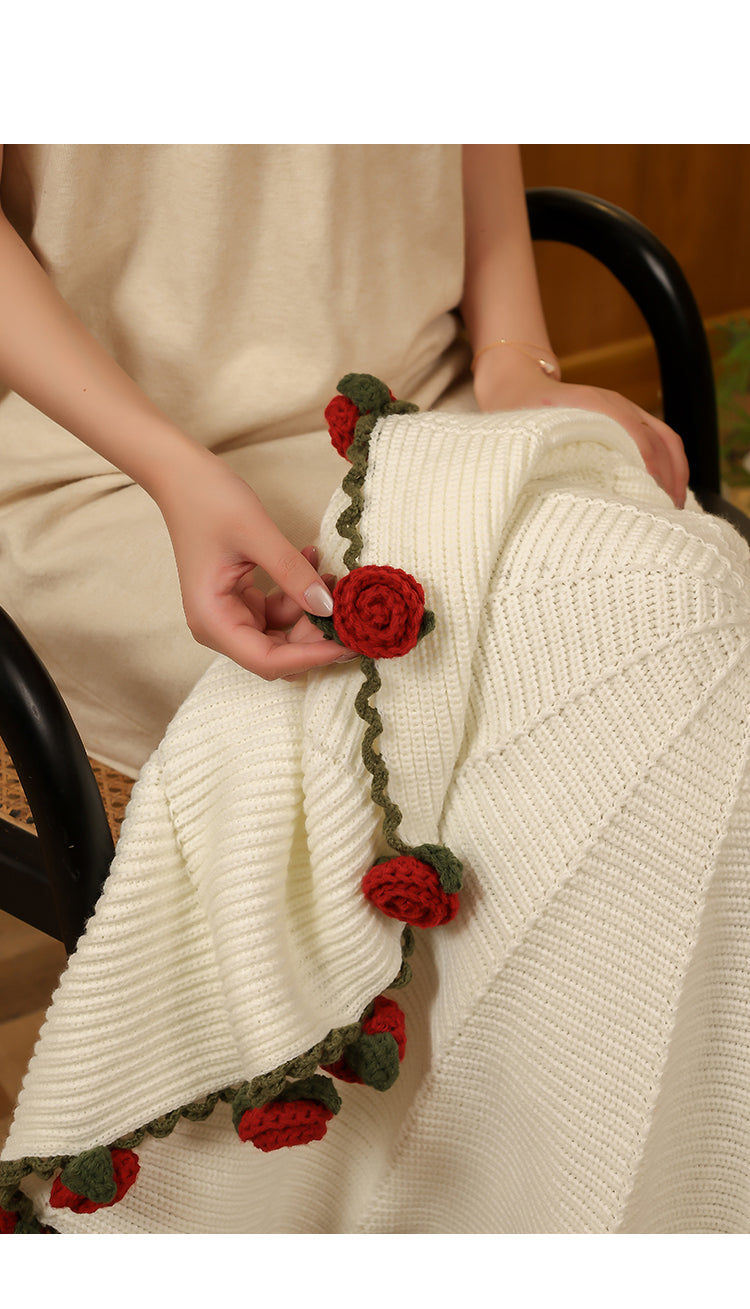 Coquette Enchanted Floral Knit Blanket