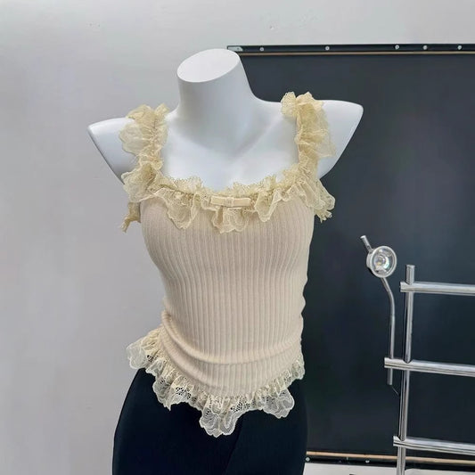 Coquette Sweet Lace Ruffle Top