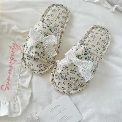 Coquette Lace Blossom Meadow Slippers