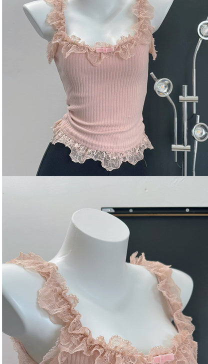Coquette Sweet Lace Ruffle Top