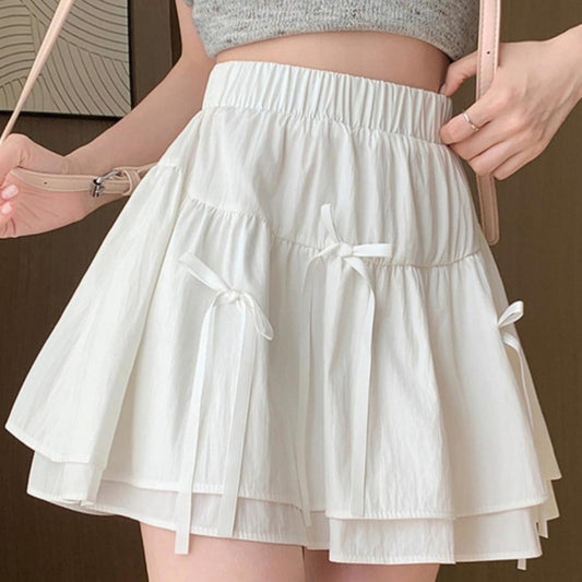 Coquette Playful Lace Trim Ruffle Mini Skirt
