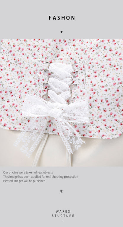 Coquette Elegance with Floral Lace and Ribbons Backpack