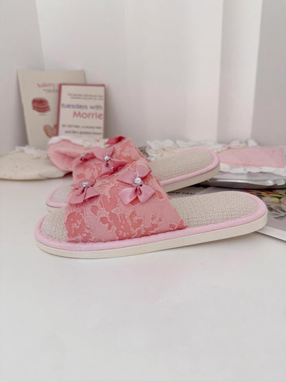 Coquette Fairy Bow Lace Slippers