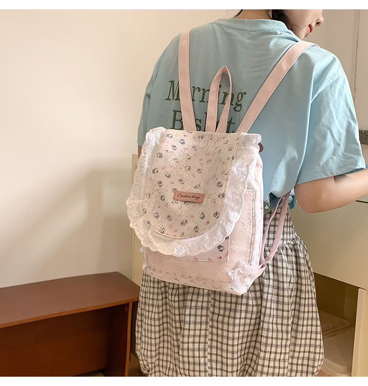 Coquette Lace Petal Daydream Whisper Backpack