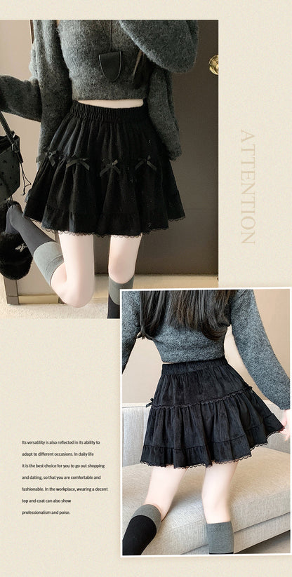 Summer Whimsy Cake Lace Puffy Mini Skirt